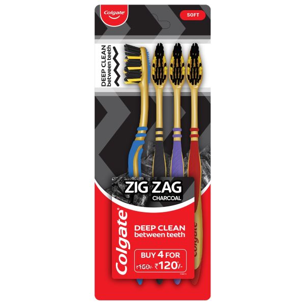 Colgate Zig Zag Charcoal Toothbrush 3pcs