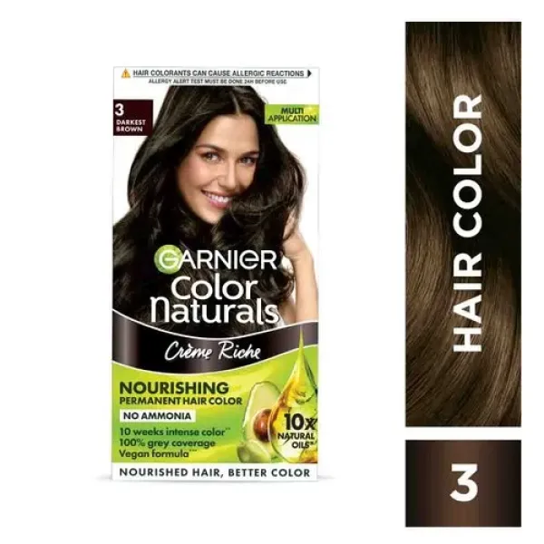 Garnier Color 3 Darkest Brown 70ml+60g