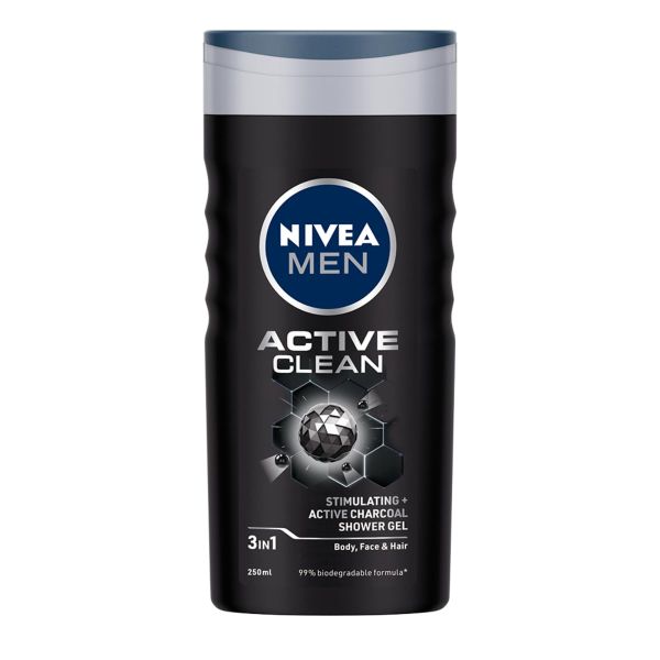 Nivea Active Clean 3in1 Shower Gel 250ml